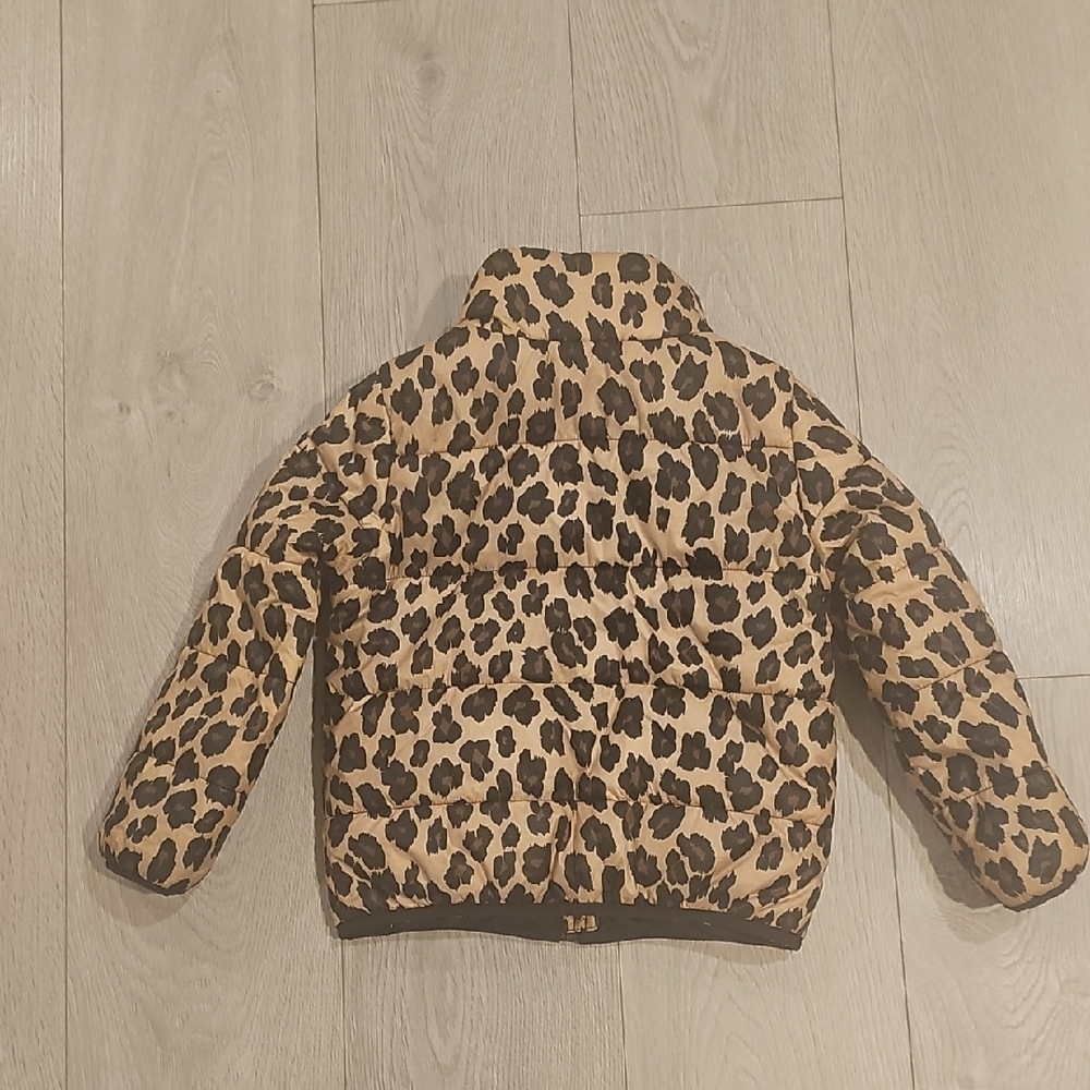 Gillian Harris X Joe Fresh Kids Leopard Puffer Jacket - Tan and Black - Picture 2 of 5